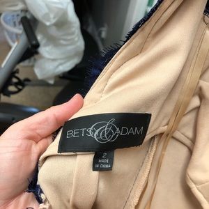 Betsy&Adam Navy/ cream lace dress